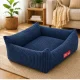 Soft Corduroy Dog and Cat Bed M, 60x45 cm, Blue