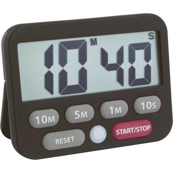 TFA 38.2038.01 Digital Kitchen Timer and Stopwatch, Black