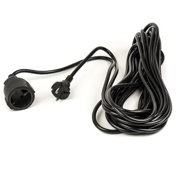 Extension Cord 10m, 1 Socket, 2x1.0mm2, Black