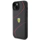 Ferrari iPhone 15 Plus Case Twist Metal Logo, Black