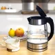 Huslog Electric Kettle AK-0537, 1.7L Glass Tea Kettle with LED, 2200W Fast Boil