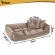 Dog and Cat Bed Purlov, 70 x 50 cm, with 2 Pillows, Beige