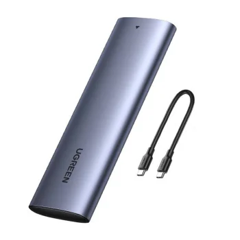 Ugreen CM400 M.2 NVMe SSD Enclosure USB 3.2 Gen 2 (10 Gbps) with 0.5m USB-C Cable, Gray