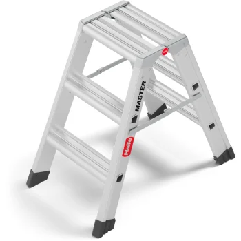 Hailo Master D80 Double-Sided Folding Step Stool, 2 x 3 Steps