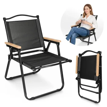 Mountain Goat Folding Camping Chair, Black