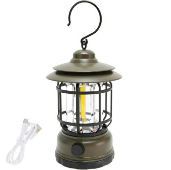 Uzlādējama Pārgājienu Kempinga Lampas Lukturis, Zaļš | Rechargeable Hiking Camping Lamp Lantern