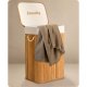 Massido 72 L Bamboo Laundry Basket with Lid – Breathable & Spacious