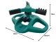 3-Arm Rotary Garden Sprinkler, Green/Black
