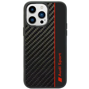Audi Carbon Fiber Stripe dėklas iPhone 14 Pro 6.1", juodas