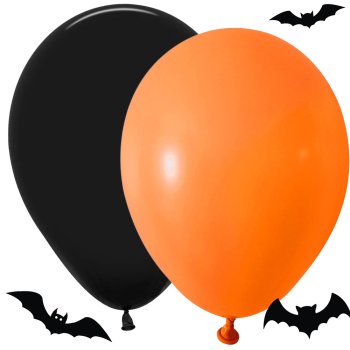 Set Of Halloween Balloons Black Orange 20Pcs
