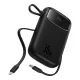 Baseus QPow 2 30W 10000mAh Power Bank with Built-in USB-C Cables - Black