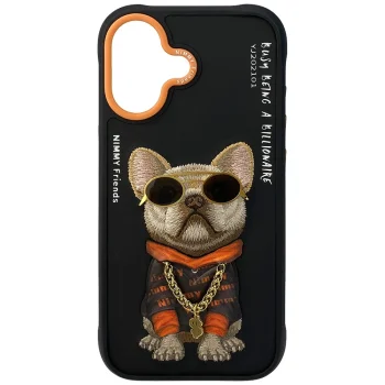Nimmy iPhone 17 Case Glasses Cool Dog, Black