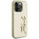 Karl Lagerfeld iPhone 15 Pro Max Case Wrinkled Metal Signature, Gold