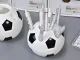 Football-Shaped Desk Organizer Pen Holder, 9 cm, Black