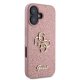 Чехол Guess для iPhone 16 Fixed Glitter Big 4G, розовый