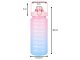 Motivational Water Bottle with Straw 2000 ml, Pink-Blue