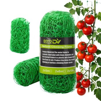 Garden trellis netting for climbing plants and cucumbers 2x10m, green