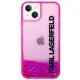 Karl Lagerfeld Liquid Glitter Elong Case for iPhone 14 Plus / 15 Plus, Pink