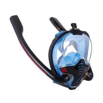 Full face snorkel mask with 2 breathing tubes, L/XL