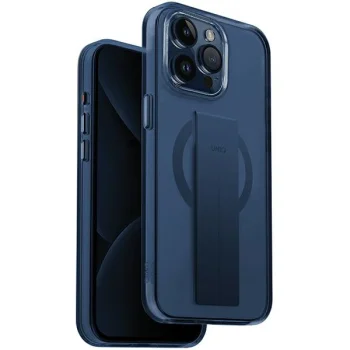 Uniq Heldro MAG case for iPhone 15 Pro with FlexGrip strap, blue