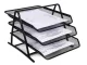 Desk Document Organizer with 3 Sliding Drawers A4, Black