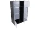 Modular Wardrobe Closet Organizer with 9 Shelves and Hanging Rail, Black