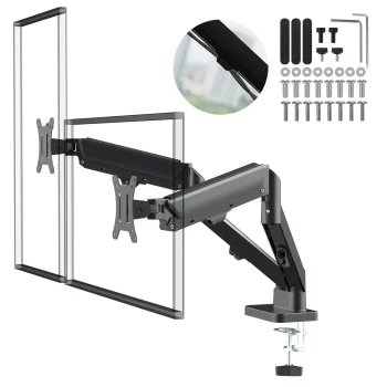 Maclean MC-134 Dual Monitor Desk Mount, 17"-32", 2-10kg, Black