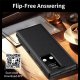 Samsung Galaxy Z Fold 4 (SM-F936) Leather Cover with View Window Card Slot Case, Black | Telefona Vāciņš Maciņš...