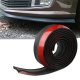 Universal Front Bumper Lip Spoiler 2.5 m, Black and Red