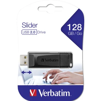 USB Flash Drive Verbatim Store n Go Slider 128GB USB 2.0 (49328), Black