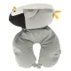 2-in-1 Travel Pillow and Soft Toy Penguin, Grey