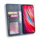 Xiaomi Redmi Note 8 Pro Vintage Style Magnetic Leather Wallet Case Cover, Blue