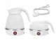Collapsible Electric Travel Kettle, Silicone, 0.6L, 600–800W, White