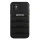 Mercedes iPhone 11 Case Leather Debossed Lines, Black