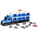 Children Car Truck Transporter Vehicles Carry Toy + track, blue
