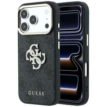 Guess 4G & Big Strass Logo Case for iPhone 18 Pro / 17 Pro, Black