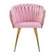 Ergonomic Velvet Salon Chair 4Rico QS-GW06G, Pink