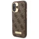 Guess iPhone 16 Plus Case 4G Logo Plate MagSafe, Brown