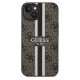 Apple iPhone 14 6.1\'\' Guess 4G Printed Stripes MagSafe Case Cover, Brown