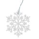 Ruhhy Christmas Tree Ornaments - Snowflakes, 12 pcs, White with Glitter