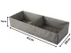 Large Underwear and Socks Drawer Organizer, 2 Compartments, Grey