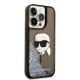 Karl Lagerfeld Liquid Glitter Karl Head Case for iPhone 14 Pro, Black