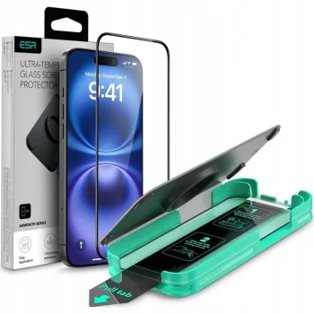 ESR Armorite Tempered Glass for iPhone 16 Pro Max, Black Frame