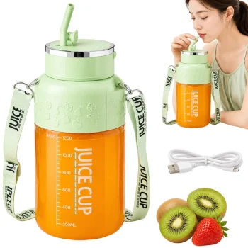 Portable USB Blender Bottle, 1200ml, Green