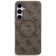 Guess Samsung Galaxy S24+ Case 4G Collection Leather Metal Logo MagSafe, Brown