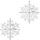 Ruhhy Christmas Tree Ornaments - Snowflakes, 12 pcs, White with Glitter