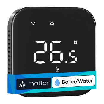 Meross MTS215BMA-B-EU Smart Wi-Fi Thermostat, Black