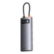 Baseus Metal Gleam Series 4-in-1 Hub, USB-C to 4x USB 3.0, WKWG070013, Gray