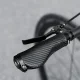 Rockbros Ergonomic PU Leather Bike Grips with Double Locking, Black