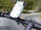 Shock-absorbing bike phone holder, 360° handlebar mount for motorcycle & scooter, black